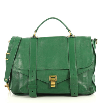 Proenza Schouler PS1 Satchel Leather Large Green 443054