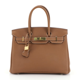 Hermes Birkin Handbag Brown Togo with Gold Hardware 30 Brown 4432911