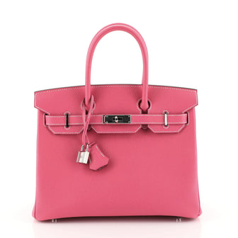Hermes Birkin Handbag Pink Epsom with Palladium Hardware 30 Pink 4432913