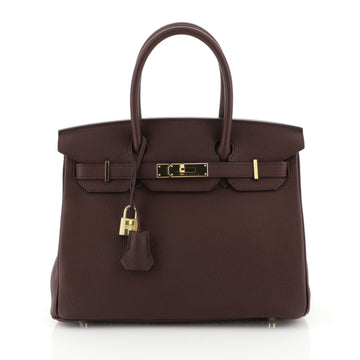 Hermes Birkin Handbag Red Togo with Gold Hardware 30 Red 4432921