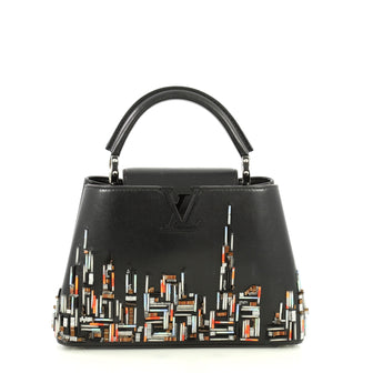 Louis Vuitton Capucines Handbag Limited Edition City Beaded Leather BB Black 4432927