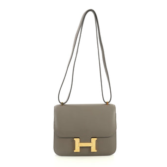 Hermes Constance Handbag Swift 18 Gray 443295