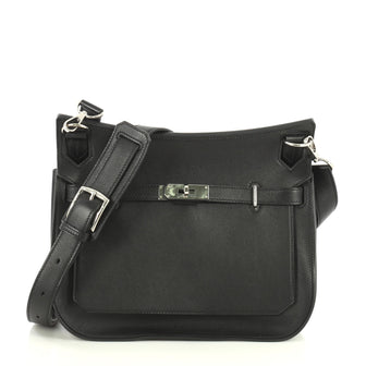 Hermes Jypsiere Handbag Swift 28 Black 443298