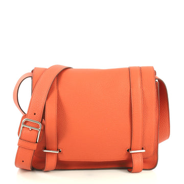 Hermes Steve Caporal Handbag Clemence Orange 443299