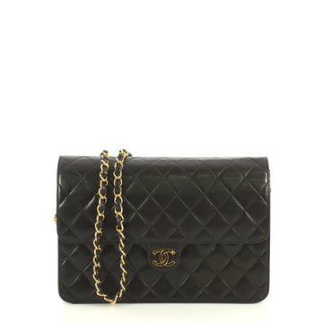 Chanel Vintage Clutch with Chain Quilted Leather Medium Black 4433212