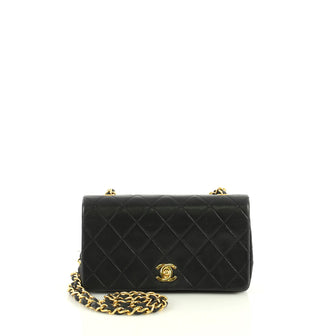 Chanel Vintage 3 Way Full Flap Bag Quilted Lambskin Mini Black 4433217