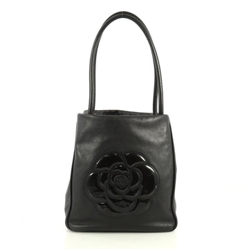 Chanel Camellia Tote Lambskin Medium Black 443327