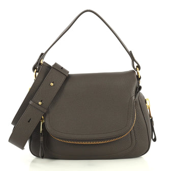 Tom Ford Jennifer Convertible Shoulder Bag Leather Medium Brown 443331