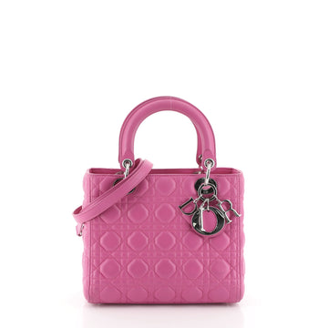Christian Dior Lady Dior Handbag Cannage Quilt Lambskin Medium