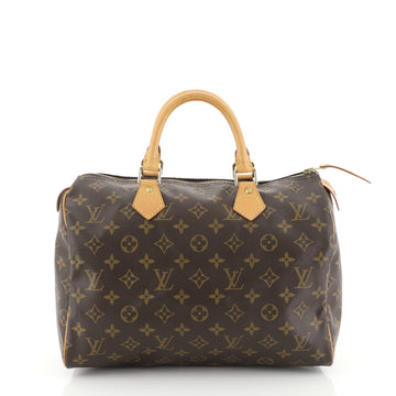 Louis Vuitton Speedy Handbag Monogram Canvas 30 Brown 4434202