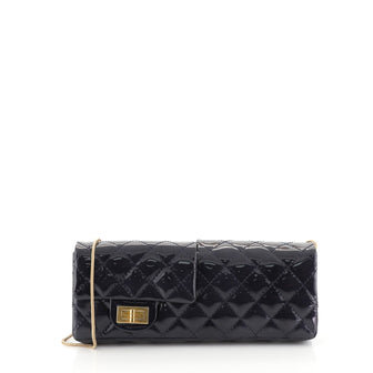 Chanel Reissue Reversible Clutch Quilted Patent Blue 443502