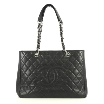Chanel Grand Shopping Tote Quilted Caviar Black 443771