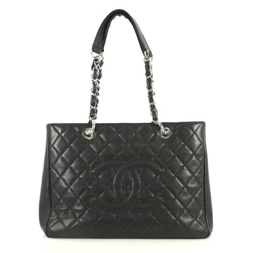 Chanel Grand Shopping Tote Quilted Caviar Black 443771