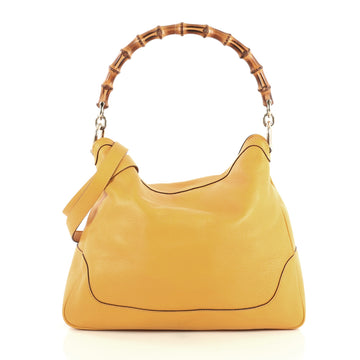 Gucci Diana Bamboo Shoulder Bag Leather Medium Yellow 443804