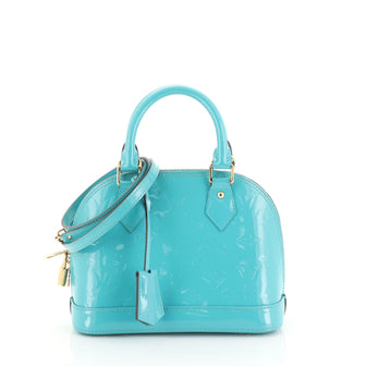 Louis Vuitton Alma Handbag Monogram Vernis BB Blue 4438516