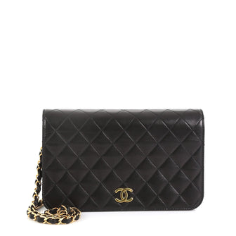 Chanel Vintage Full Flap Bag Quilted Lambskin Small Black 4438519