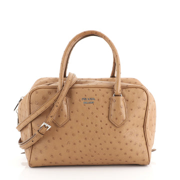 Prada Inside Bauletto Bag Ostrich Medium Brown 4438533