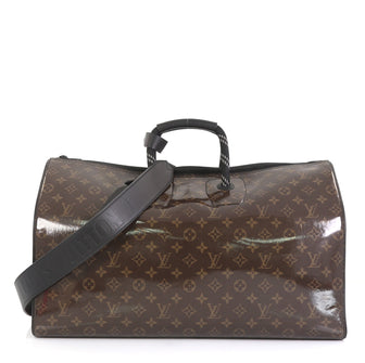 Louis Vuitton Keepall Bandouliere Bag Limited Edition Monogram Glaze Canvas 50 Brown 4438564