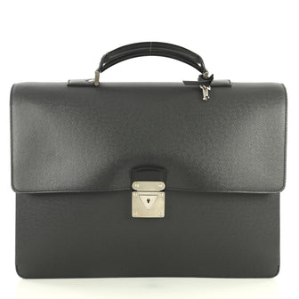 Louis Vuitton Robusto 1 Briefcase Taiga Leather Black 4438569
