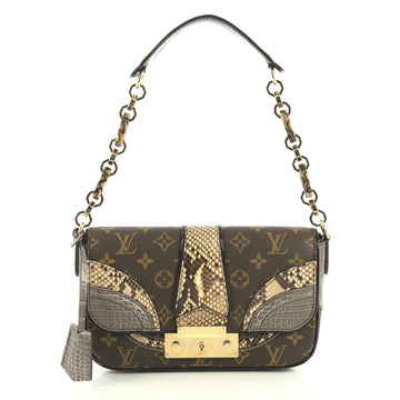 Louis Vuitton Monogramissime Pochette Monogram Canvas and Exotics  Brown 443859