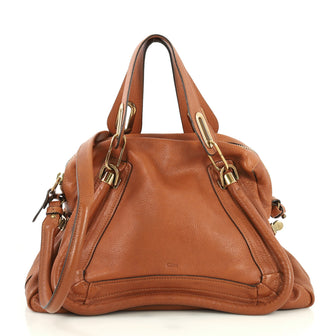 Chloe Paraty Top Handle Bag Leather Medium Brown 4439411