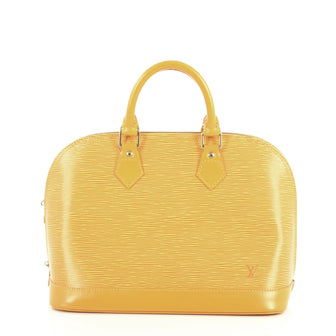 Louis Vuitton Vintage Alma Handbag Epi Leather PM Yellow 443943