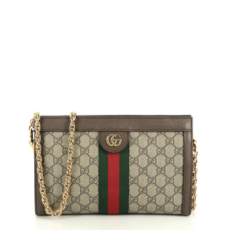 Gucci Ophidia Chain Shoulder Bag GG Coated Canvas Small Brown 443962