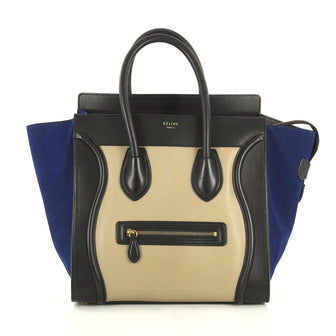 Celine Tricolor Luggage Handbag Leather Mini Multicolor 4440017