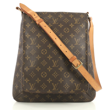 Louis Vuitton Musette Salsa Handbag Monogram Canvas GM Brown 4440037