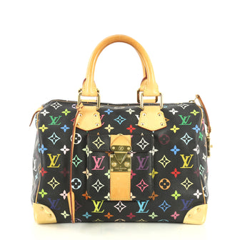 Louis Vuitton Speedy Handbag Monogram Multicolor 30 Black 444008