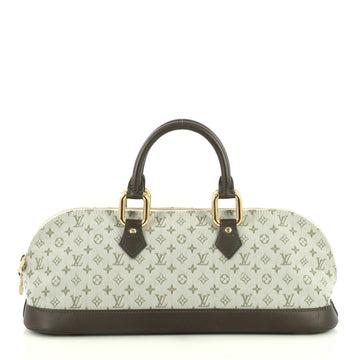 Louis Vuitton Alma Handbag Mini Lin Horizontal Green 444111