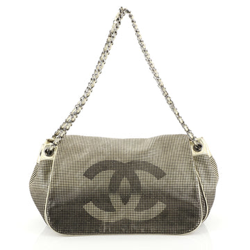 Chanel Hollywood Accordion Flap Bag Perforated Leather Gold 444171
