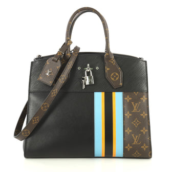 Louis Vuitton City Steamer Handbag Limited Edition Monogram Canvas and Leather MM Black 4444402