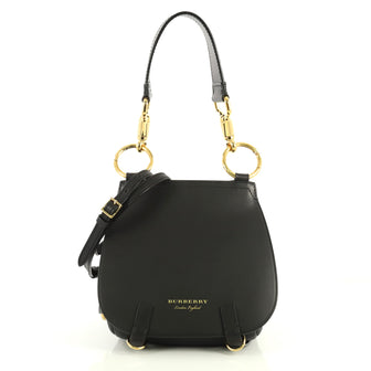 Burberry Bridle Handbag Leather Medium Black 444473