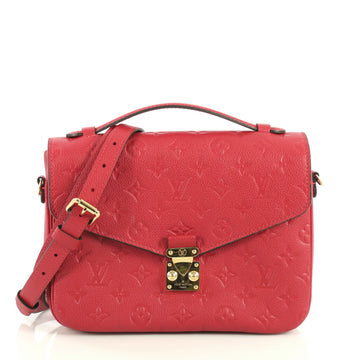 Louis Vuitton Pochette Metis Monogram Empreinte Leather Red 444481