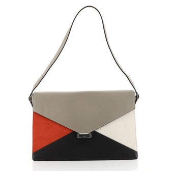 Celine Diamond Shoulder Bag Pony Hair and Leather Large Multi color 444533