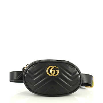 Gucci GG Marmont Belt Bag Matelasse Leather Black 444571