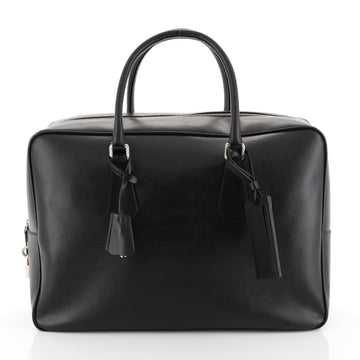 Prada Zip Around Briefcase Saffiano Leather Large Black 44471122