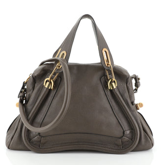 Chloe Paraty Top Handle Bag Leather Medium Brown 44471133