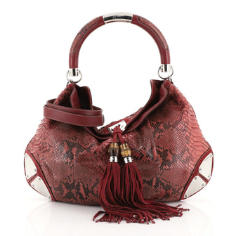 Gucci Indy Hobo Python Large Red 44471138