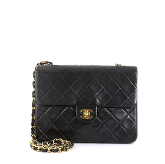 Chanel Vintage Square Classic Flap Bag Quilted Lambskin Small Black 44471166