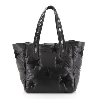 Stella McCartney Falabella Go Shoulder Bag Nylon with Applique Medium Black 4447116