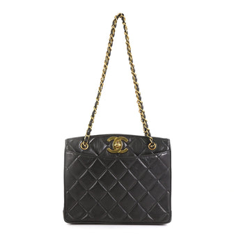 Chanel Vintage CC Lock Pocket Chain Tote Quilted Lambskin Medium