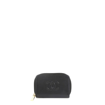 Chanel CC Zip Coin Purse Leather Small Black 44471183