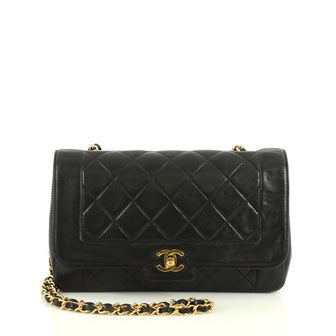 Chanel Vintage Classic Single Flap Bag Quilted Lambskin Medium Black 4447120