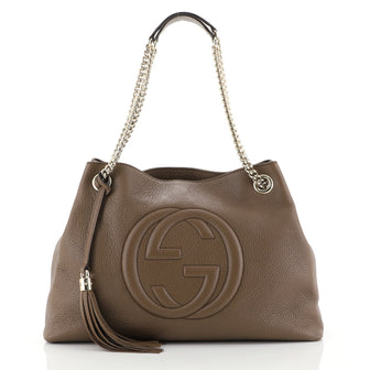 Gucci Soho Chain Strap Shoulder Bag Leather Medium Brown 4447139