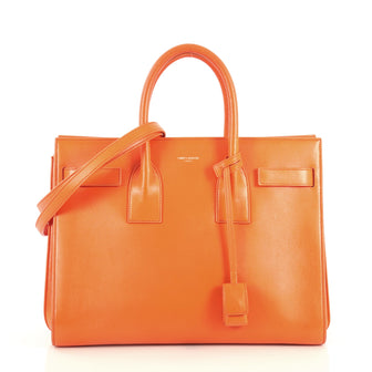 Saint Laurent Sac de Jour Bag Leather Small Orange 444713
