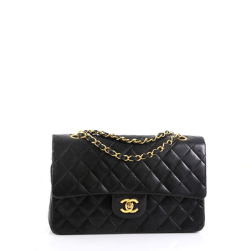 Chanel Vintage Classic Double Flap Bag Quilted Lambskin Medium