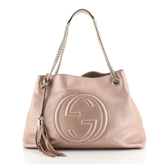 Gucci Soho Chain Strap Shoulder Bag Leather Medium Pink 4447195
