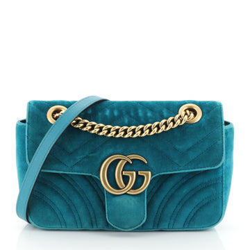 Gucci GG Marmont Flap Bag Matelasse Velvet Mini